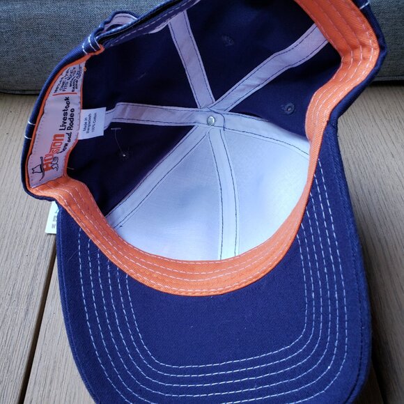 BNWT vintage HOUSTON LIVESTOCK SHOW & RODEO authentic logo cap (OS) true navy - Picture 3 of 4